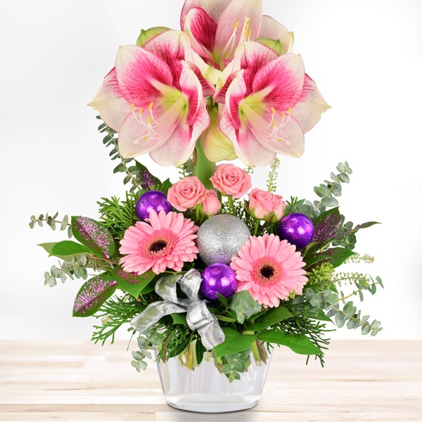 Blumenstrauss Frohliche Weihnachten Rosa Blumenversand Bluvesa De Blumen Online Verschicken